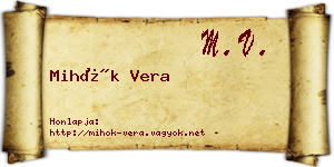 Mihók Vera névjegykártya